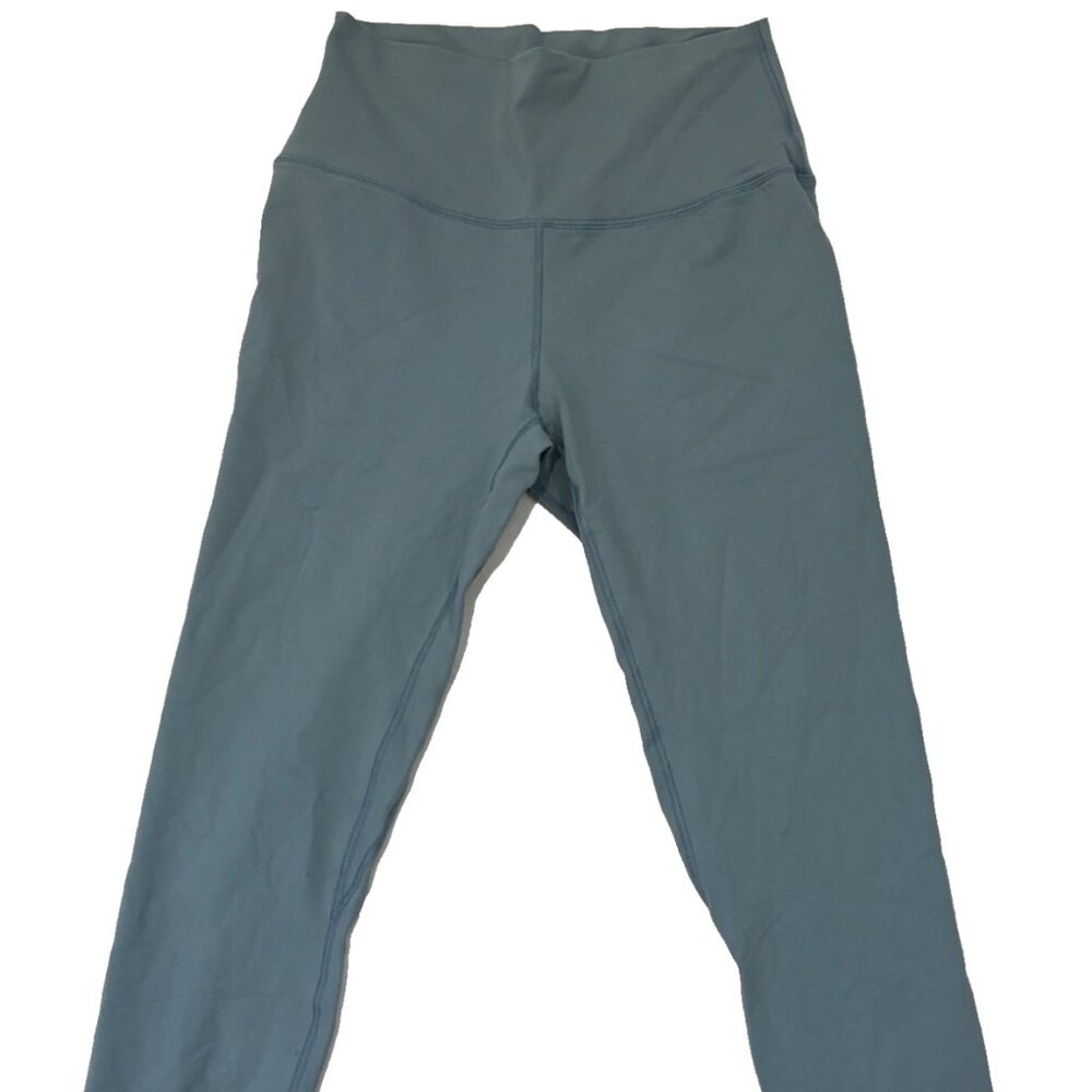 Lululemon High Rise Leggings Blue Gray Full Length Womens Yoga Pants